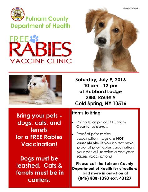 Free Pcdoh Rabies Vaccination Clinic Southeast Ny Patch