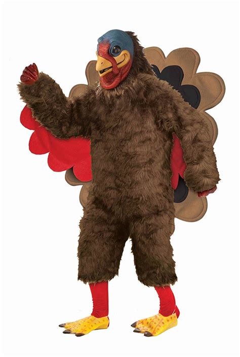 Deluxe Plush Turkey Mascot Costume Turkey Halloween Costume Funny