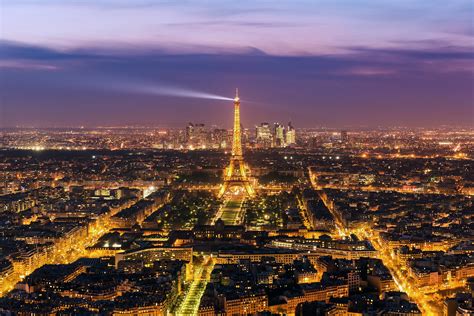 France Evening Paris Eiffel Tower From Above Cities Wallpapers