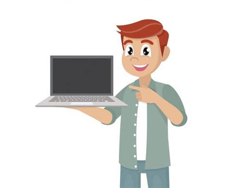 Download Cartoon Character Poses, Happy Man Holding Or Showing The ...