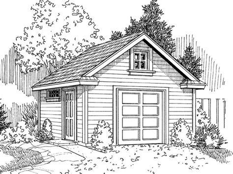 Shed Plans Backyard Storage Shed With Overhead Door Design 051s