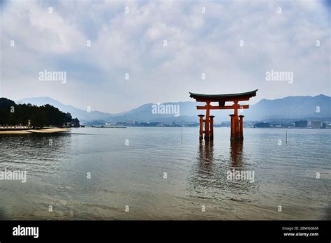 Itsukushima Floating Torii Gate Hiroshima Prefecture Japan Stock