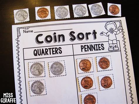 Identifying Coins Worksheet First Grade First Grade Money Math