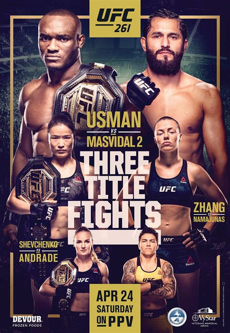UFC 261 poster drops for championship tripleheader on April 24 in ...