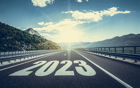 Empty Asphalt Road And New Year 2023 Concept Stock Image Image Of