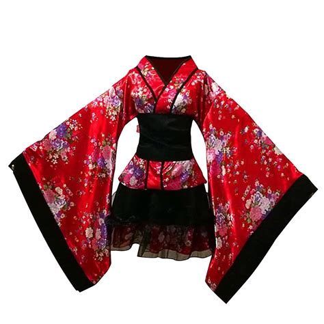 Japanese Traditional Maid Dress Kimono Cosplay Outfit Maid Costume