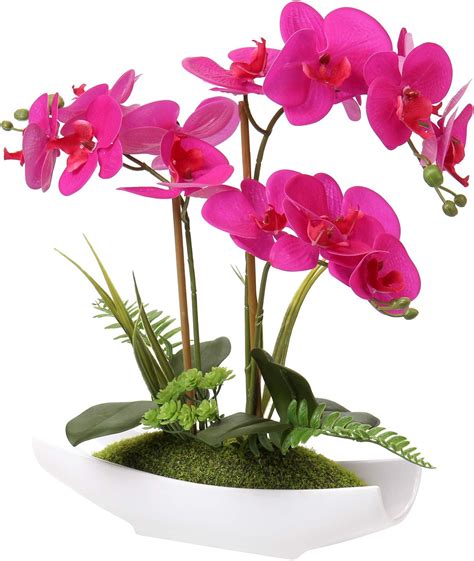 Orchids Artificial Flowers 15 Large Fake Orchid Purple Phalaenopsis Orchid Flower Arrangements