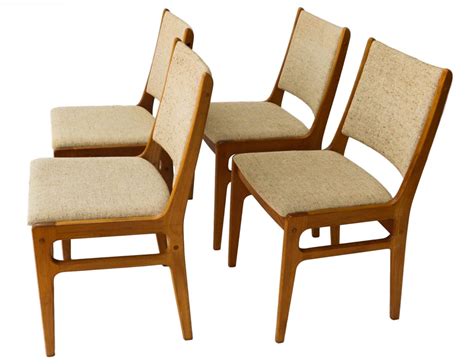 Vintage D Scan Danish Teak Dining Chairs Four