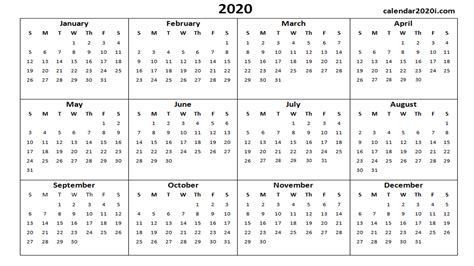 Hundreds of free printables available for you on demand. 2020 Calendar Printable Template Holidays, Word, Excel ...