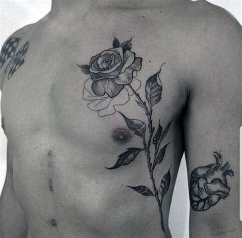 Rose Chest Tattoos For Men Simple Best Tattoo Ideas