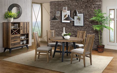 Intercon Urban Rustic Round Dining Room Set Urban Rustic Collection