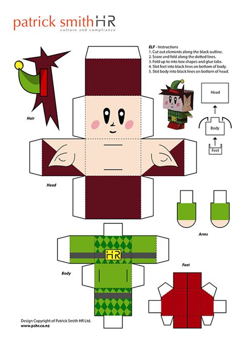 Christmas Elf Paper Toy Printable Promo Marketing On Behance
