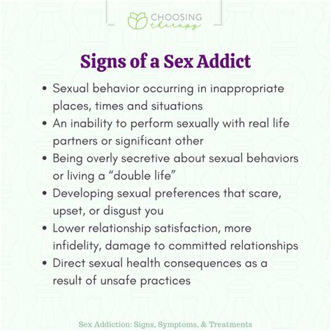 Sex Addiction Signs Symptoms And Treatments
