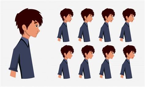Premium Vector Cute Boy Character With Side View Lip Sync Boy