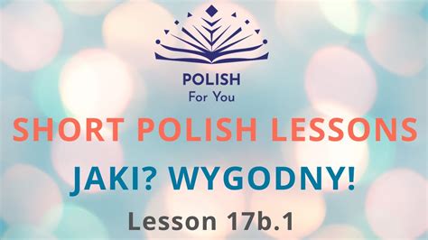 Jaki Wygodny Words Describing Objects Learn Polish On Your Own