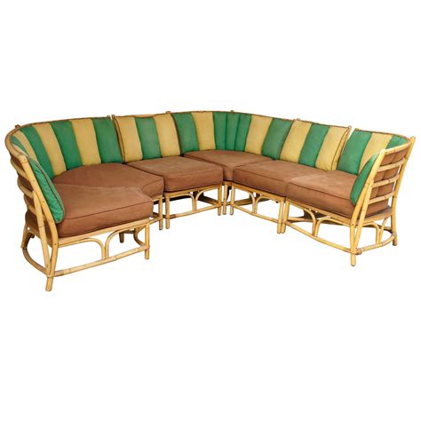 Sala set 4pcs with foam and free shipping sho philippines. Sectional Bamboo Sofa by Ficks Reed at 1stdibs