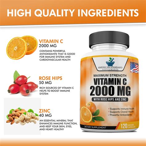 Zinc is perhaps one of the most important supplements for acne. Vitamin C 2000mg & Zinc 40mg Per Serving - 120 Vegan ...