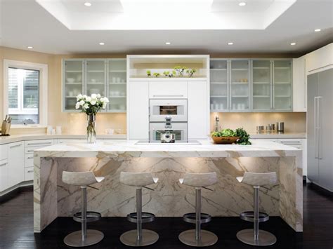 Modern white kitchen design ideas for spaces with little natural light often opt for bright white high gloss cabinets and countertops to help reflect light and brighten the space. White Kitchen Cabinets: Pictures, Ideas & Tips From HGTV ...