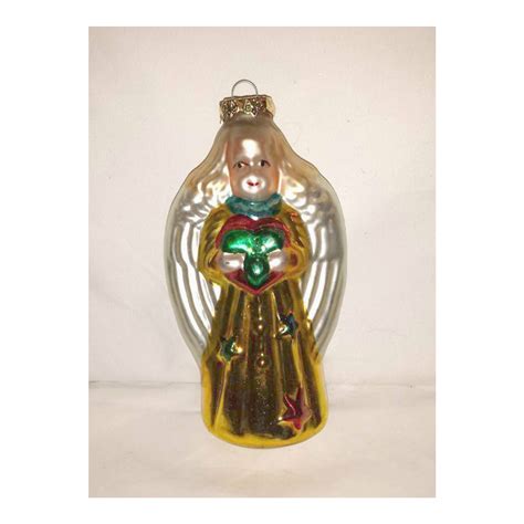 Vintage Blown Glass Angel Ornamentchristmas Ornamenthand Blown Glass