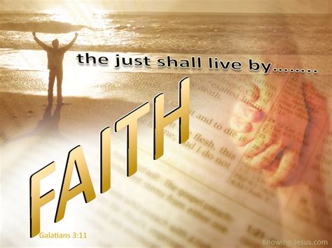 Galatians 311 The Just Shall Live By Faith Beige