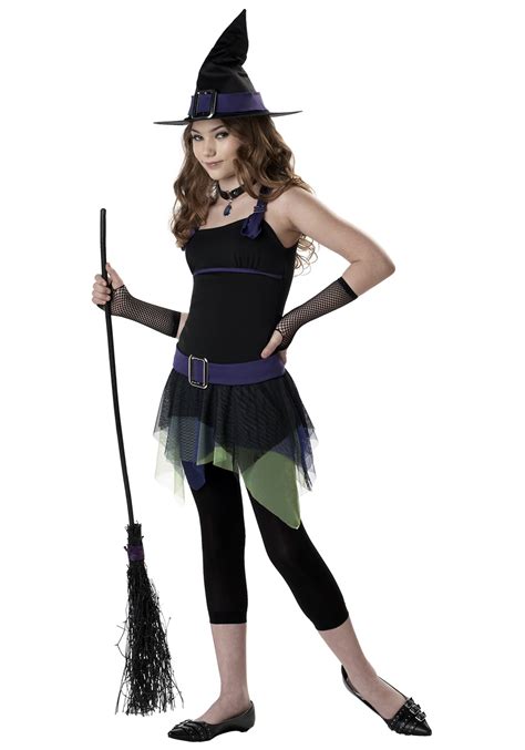 Tween Cute Witch Costume Sassy Teen Classic Witch Halloween Costumes