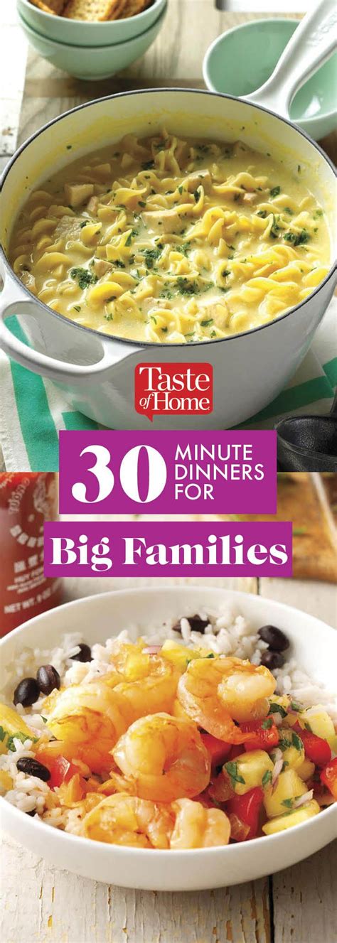30-Minute Dinners for Big Families | Large family meals ...