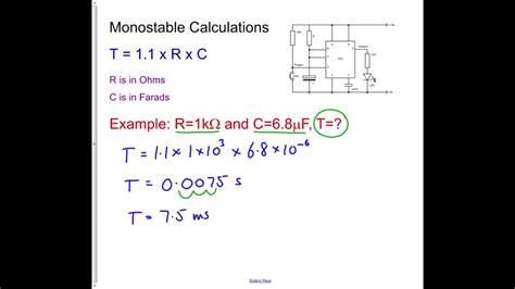 Monostable Multivibrator Using 555 Timer Calculator Wiring Diagram