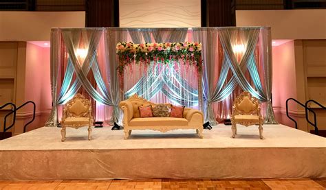 Indian Wedding Decoration Valima Pink And Silver Wedding Stage