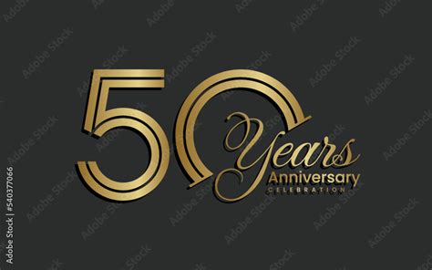 50th Anniversary Logo Design Fifty Years Celebrating Anniversary Logo