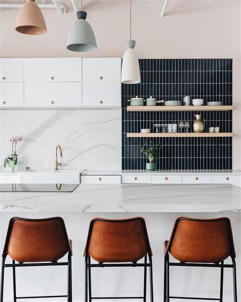 Mix of marble & tile | Kitchen trends, Kitchen backsplash trends, Kitchen trends 2018