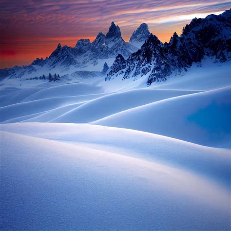 Premium Photo Mountain Winter Landscape Snow Covered Mountains