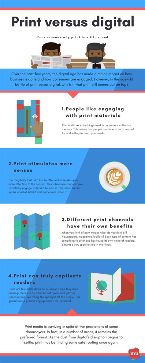 Infographic Print Versus Digital Four Reasons Why Print Is Still Around