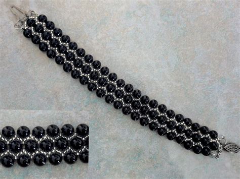 Free Pattern For Beaded Bracelet Black Pearl Beads Magic
