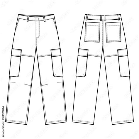 Download Utility Cargo Pants Fashion Flats Stock Vector And Explore Similar Vectors At Adobe