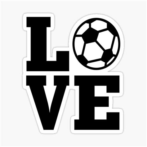 I Love Soccer Black Sticker By Createdproto Redbubble
