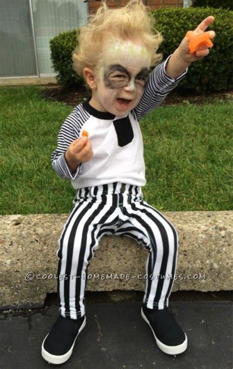 Carefully paint the exposed fabric with the paint and allow to dry. Cute DIY Beetlejuice Costume for a Toddler | Homemade, Toddler costumes and Search