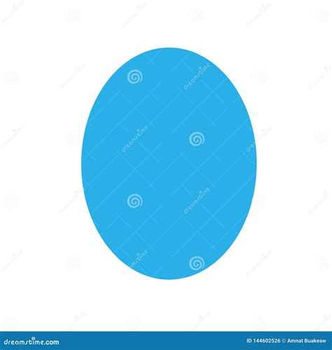 Blue Oval Basic Simple Shapes Isolated On White Background Geometric