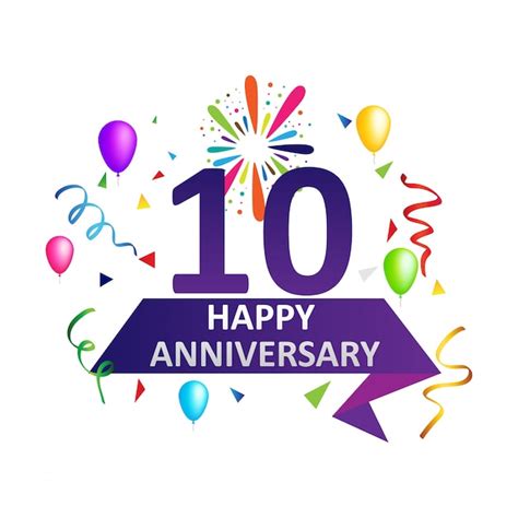 Premium Vector Happy Anniversary Ten Years Celebration