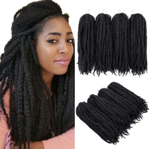 Ymhpride 4 Packs Kinky Marley Braiding Hair For Twist Afro Kinky Braiding Hair