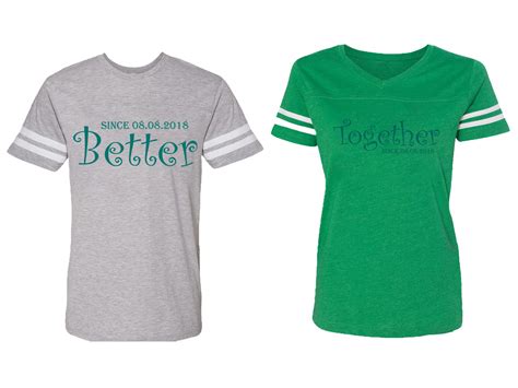 better together matching couple cotton jerseys men heather women green men xxl women xxl
