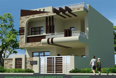 Front Elevation Of 25 X 50 Plot Building House Outer Design House