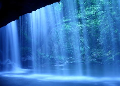 Waterfalls Japan Nabegataki Falls Kumamoto Nature Wallpapers Hd