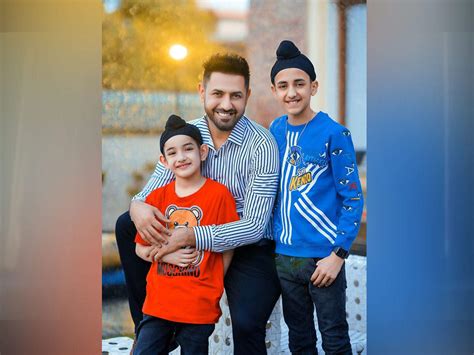 This All Smiles Picture Of Gippy Grewal With His Sons Ekomkar And