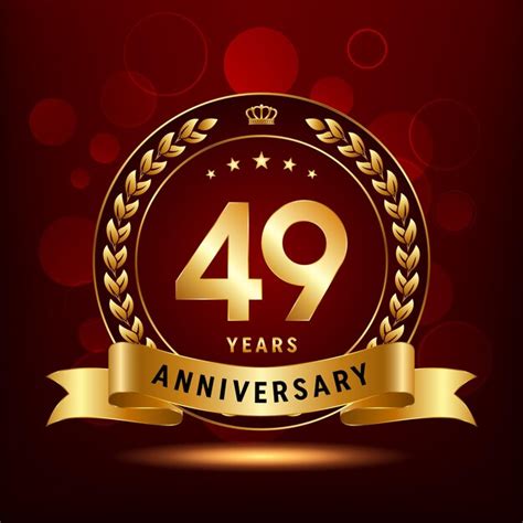 Premium Vector 49th Anniversary Celebration Logo Design With Laurel