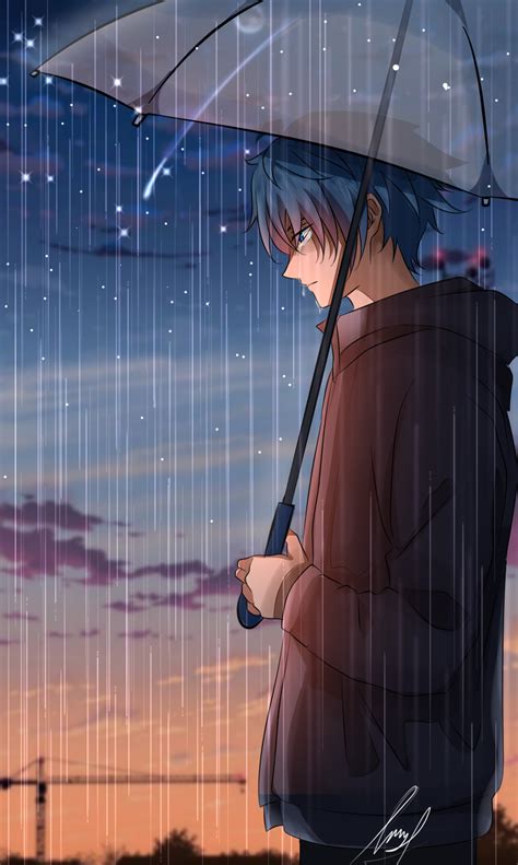 Anime Boy With Umbrella