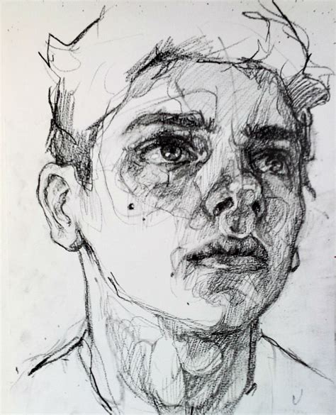 Charcoal Sketch 85”x11” Pencil Portrait Portrait Art Portrait Drawing