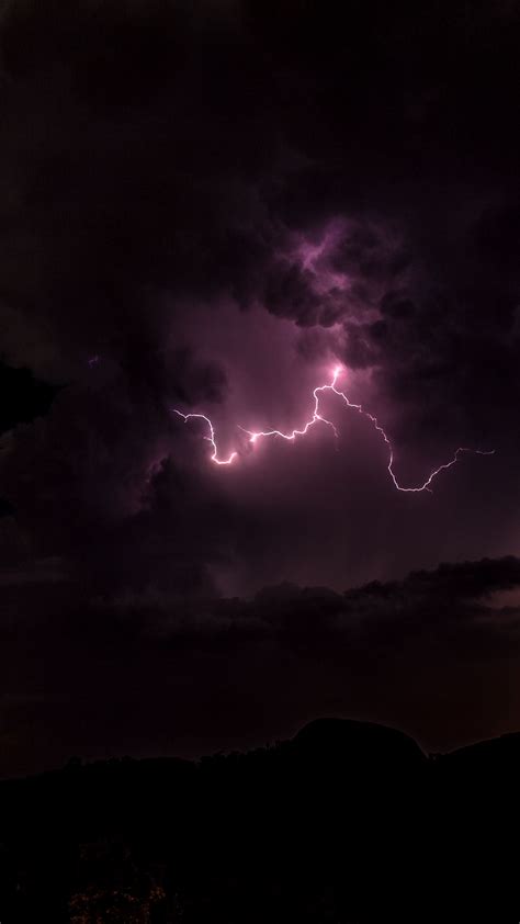 Download Wallpaper 1080x1920 Thunderstorm Lightning Flash Clouds