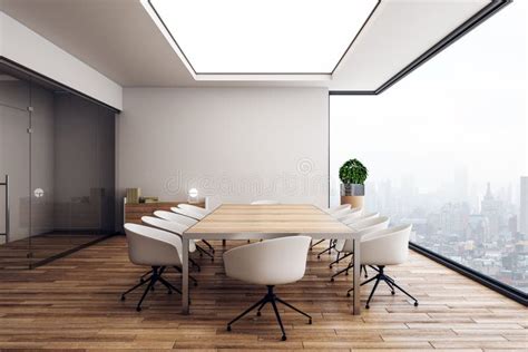 Stylish Wooden Conference Room Interior Stock Image Image Of Modern
