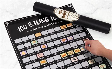 Amazon EIHFHIE 100 Bakes Scratch Off Poster Baking Bucket List