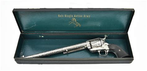 Engraved Colt Single Action Army Buntline Special Nickel 2nd Generation